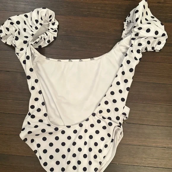 REVOLVExCAROLINE CONSTAS DELOS ONE PIECE WHITE DOT CURRENTLY OUT OF STOCK, SMALL - Picture 7 of 8